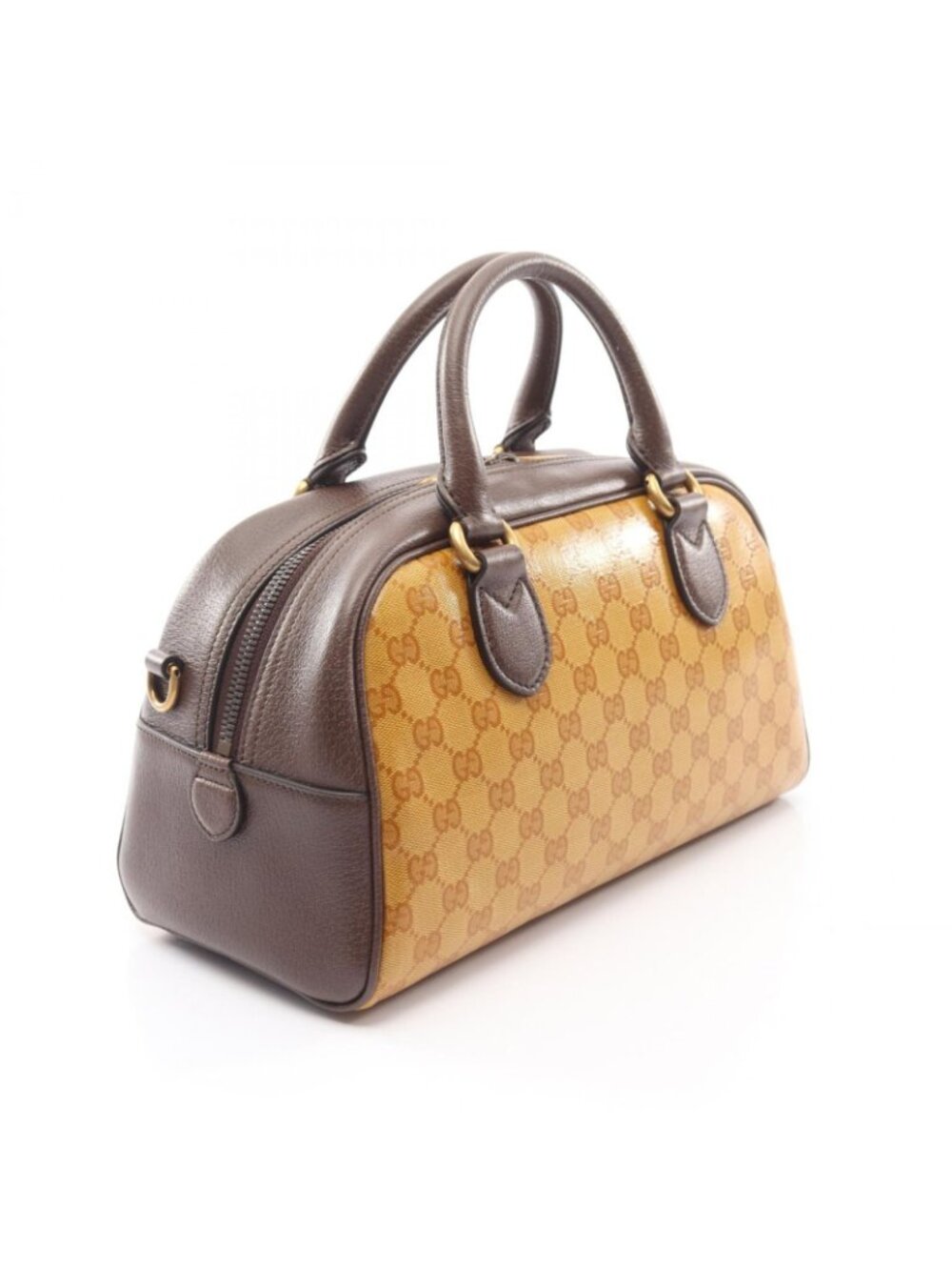Gucci Handbag Adidas Mini Duffle GG Crystal 2-Way Beige Brown White Canvas - Picture 2 of 8